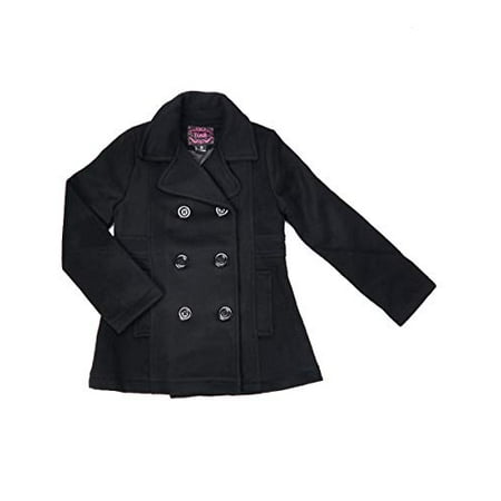 Houndstooth Coat - unik Girl Faux Wool Dress Peacoat, Black Size 2