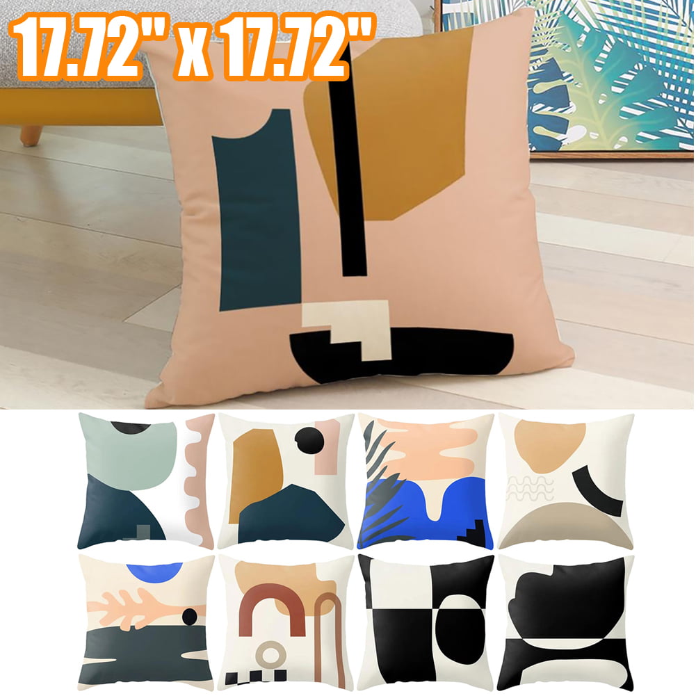 Details about   18'' Fashion Style Grid Cotton Linen Pillow Case Sofa Cushion Cover Home Decor 