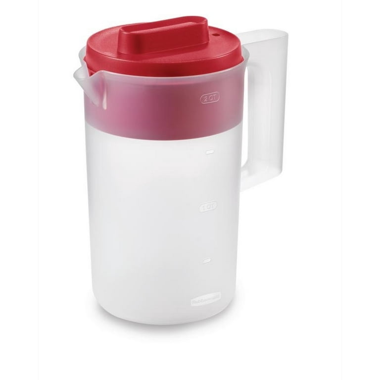 Rubbermaid, 2 Quart, 1 Pack, Red, Plastic Simply Pour Pitcher with  Multifunction Lid 