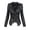 Black, variant on AOOCHASLIY Women 2023 Tops Clearance Women's Solid Waist Zipper Stitching Short Leather Jacket