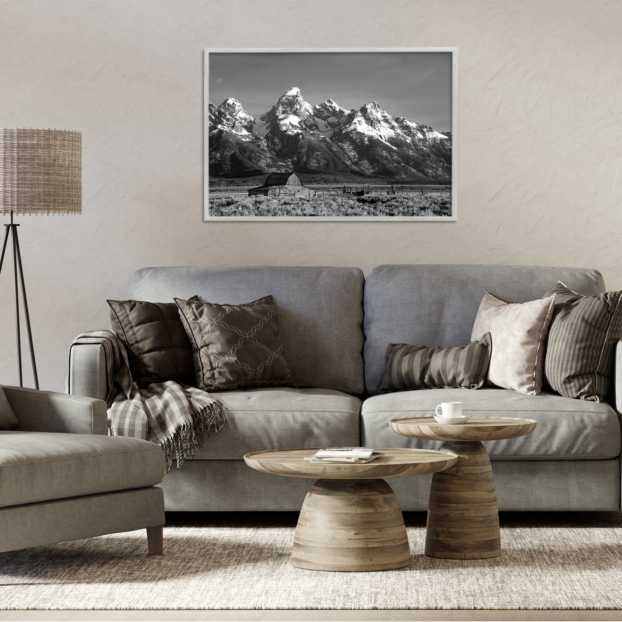 Stupell Industries John Moulton Barn Landscape Gray Framed Giclee Art, design by Steve Toole