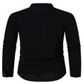 thumbnail image 4 of PENGXIANG Classic Buttoned Henley Shirt for Men with Retro Cotton Linen Fabric, 4 of 5