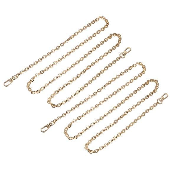 Uxcell 43"x0.24" Purse Chain Strap, 2Pack Purse Handle Shoulder Bag Replacement Strap(Gold)