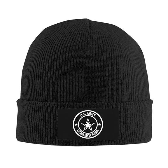 U.S. Army Disabled Veteran Men Women Knitted Hat Adult Knit Beanie For Fall Winter Knit Hat Cap