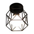 thumbnail image 1 of Semi Flush Mount Ceiling Light E27base Industrial Metal Polygon Warm Light, 1 of 5