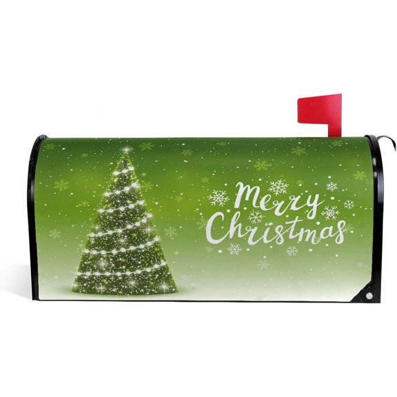 Christmas Trees Magnetic Mailbox Cover Oversized for Garden Yard Outdoor Decorations-20.8" x 25.5"