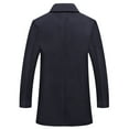 thumbnail image 4 of YYDGH Men's Full Length Winter Trench Coat Double Breasted Wool Blend Long Windbreaker Notch Lapel Peacoat Overcoat Business Coat(Navy,XL), 4 of 9