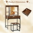 thumbnail image 3 of Gymax Vanity Set w/ Mirror Cabinet Modern Makeup Vanity Table w/ Stool 2 Drawers, 3 of 10