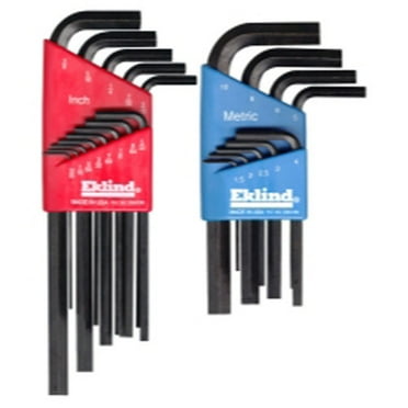 1PK Eklind 10022 22 Piece Combination Short and Long Hex-L Hex Key Sets