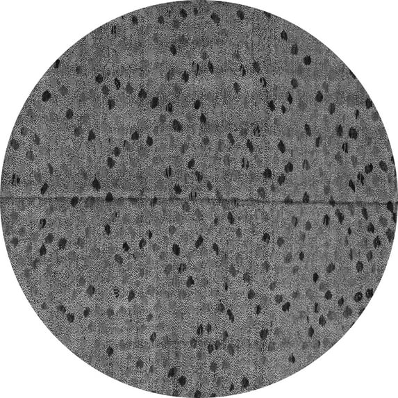 Ahgly Company Indoor Round Abstract Gray Modern Area Rugs, 4' Round
