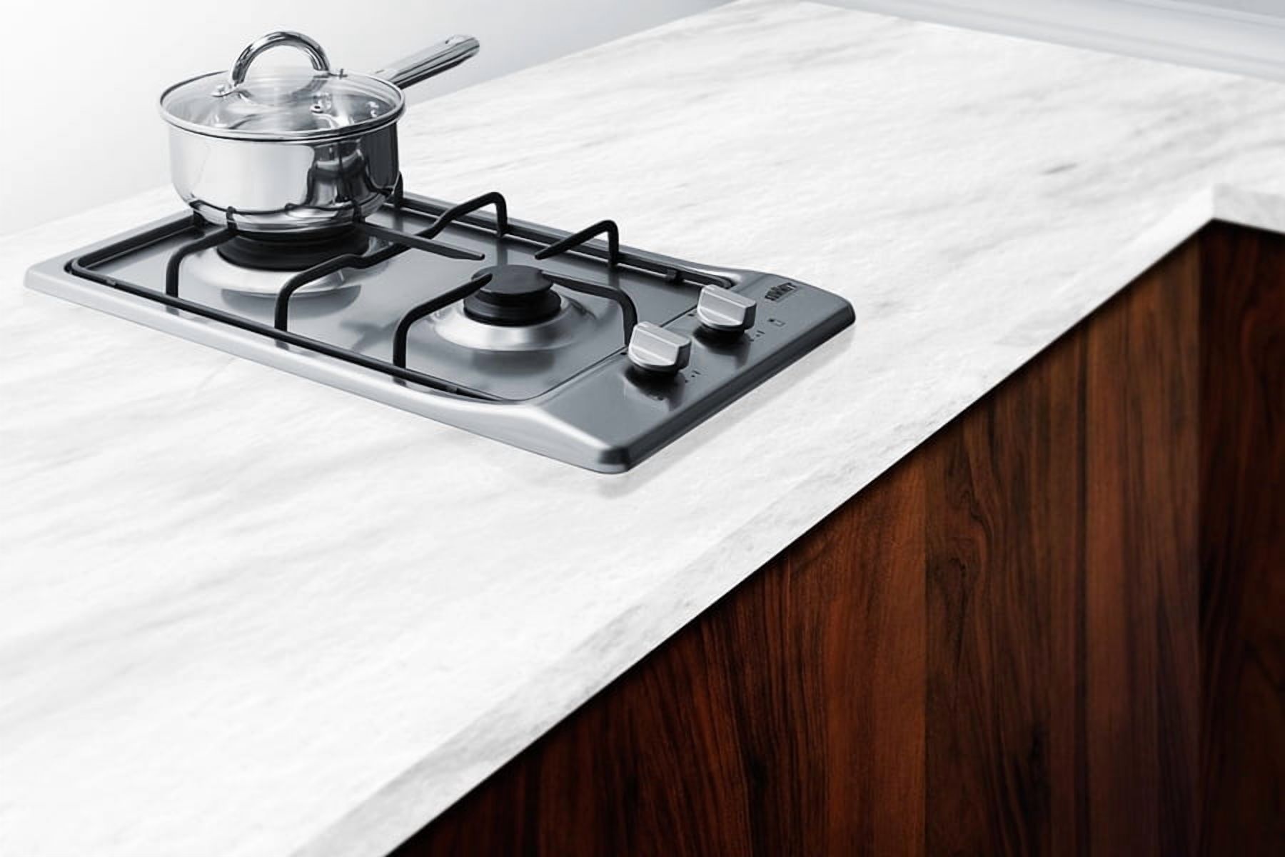 12" Wide 2-Burner Gas Cooktop, Stainless Steel