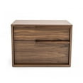 thumbnail image 2 of Modern Light Brown Walnut Nightstand with Two drawers, 2 of 5