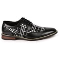 thumbnail image 3 of Metrocharm Alex-06 Men's Plaid Lace Up Wing Tip Classic Oxford Dress Shoe, 3 of 24