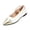 Beige, variant on Women's Pearl Strap Mary Janes, Closed Toe Low Heeled Shallow Shoes, Two-Tone Comfortable Flat Shoes for Work Dating and Party Brown