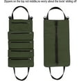 thumbnail image 2 of Bolsa organizadora enrollable para herramientas, bolsa de lona resistente para guardar herramientas con 5 bolsillos con cremallera para llaves, dados, destornilladores y otras herramientas., 2 of 4