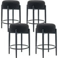 thumbnail image 1 of MALOL Tabourets de Bar de Comptoir 24 Pouces, Ensemble de 4 Tabourets Sans Dossier avec Siège Rond Rembourré Doux et Base en Métal Robuste - Style Moderne du Milieu du Siècle, Noir, 1 of 8