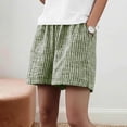thumbnail image 6 of Kvture Women's Casual Wide Leg Shorts with Pockets Vintage Elastic Waist Striped Pattern Short Pants for Women XL, 6 of 6