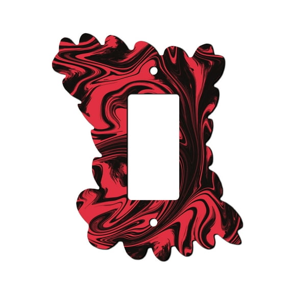 Off The Wall Plates - Marble Art Red - Black Classic Decorative Acrylic Cover Single Paddle Rocker Wallplate