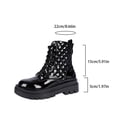 thumbnail image 4 of Viluyesy Womens Combat Boots Round Toe Lug Sole Platform Patent Leather Lace Up Slip Resistant Streetwear Boots Black Size US6, 4 of 9