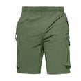 thumbnail image 5 of Men's Hiking Cargo Shorts with Zipper Pockets Elastic Waist Quick Dry for Outdoor,Travel,Summer,Fishing Green L, 5 of 5
