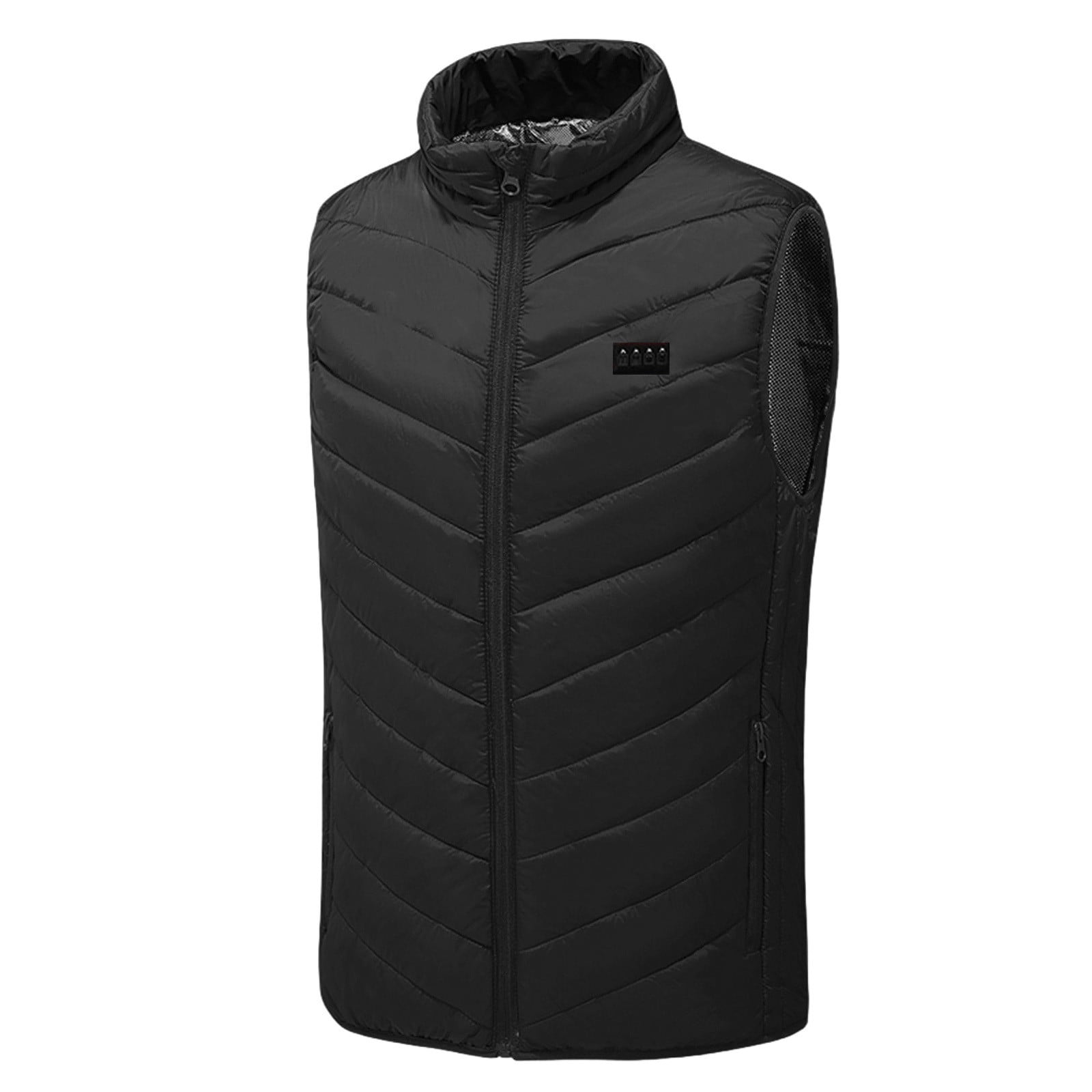 Brnmxoke Fall Vest Women Lightweight Rechargeable Electric Heated Vests Unisex Sleeveless Warm Outerwear Jackets Black,S
