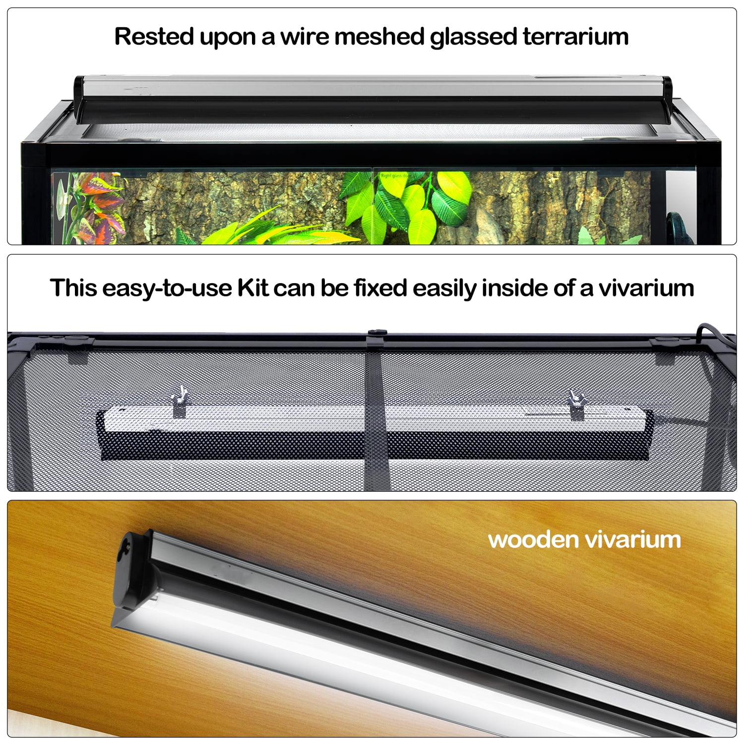 ECOSUB 24W T5 HO UVB Reptile Terrarium Habitat Lighting Kit, White