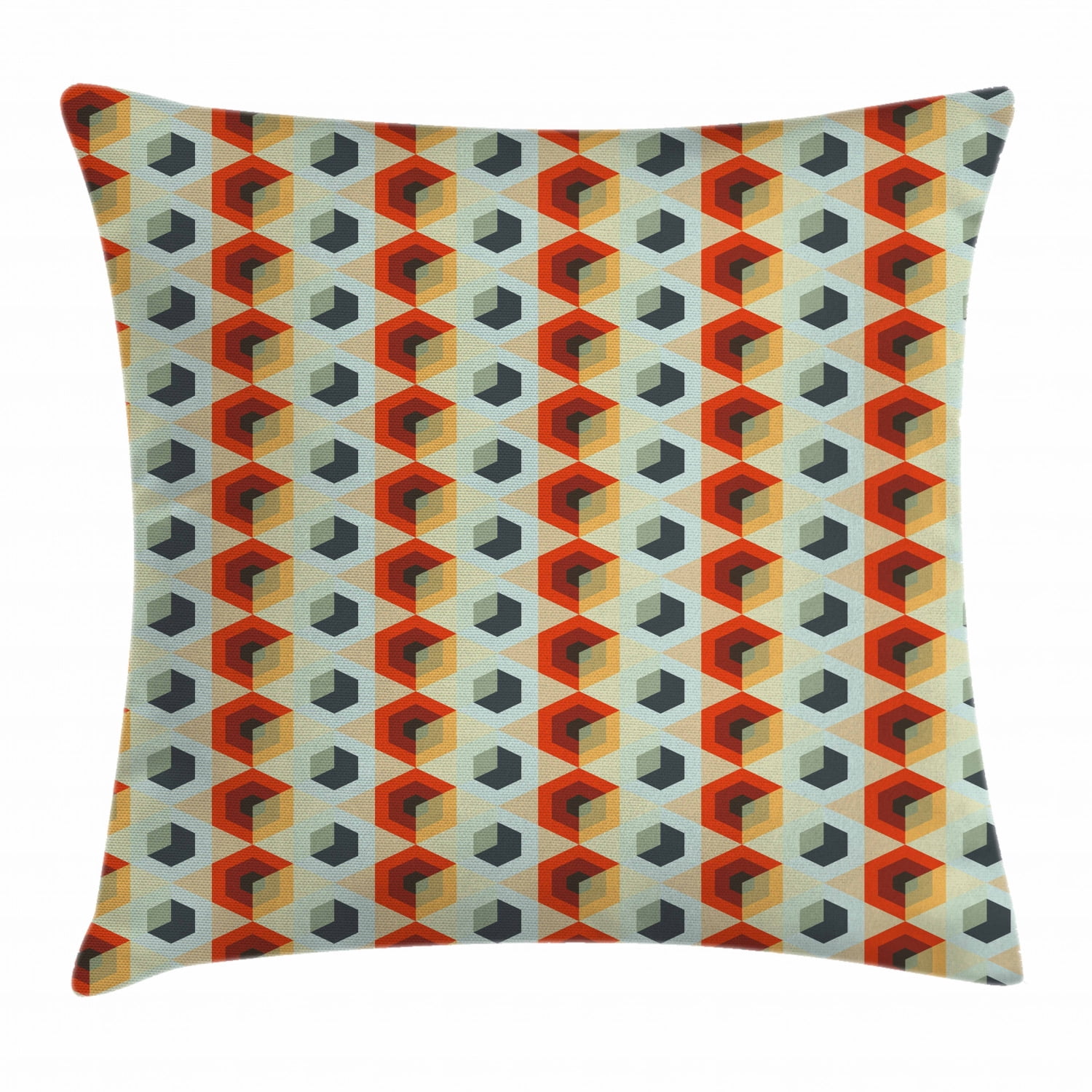 Geometric Throw Pillow Cushion Cover, Hexagonal Comb Pattern Abstract