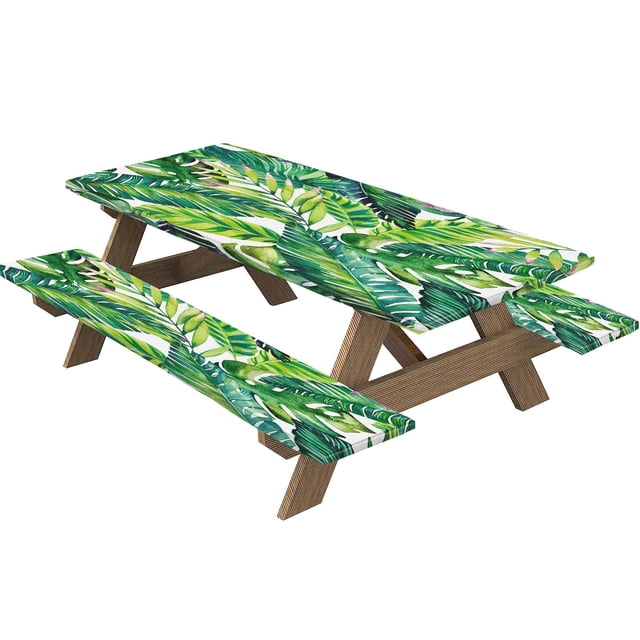 TopLLC Outdoor Decorations Picnics Table Cover With Beachss Cover Three-piece Set Elastic Suit Tablecloth Camping Table Seat Cloth Outdoor Watertight Tablecloth Cover The tablecloth