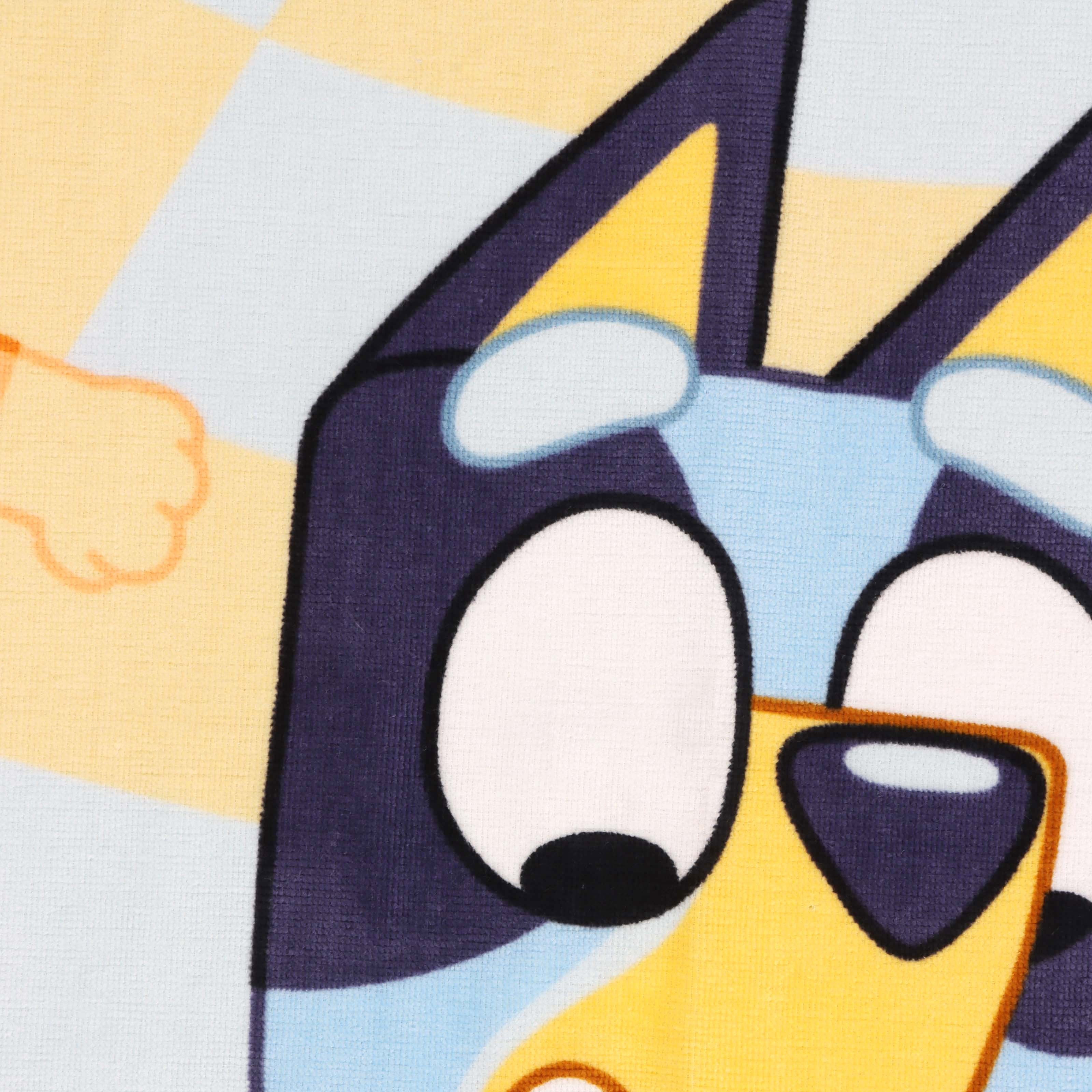 Bluey and Bingo Dance-A-Thon Kids Beach Towel, Cotton, Multicolor, BBC Studios, 28" x 58"
