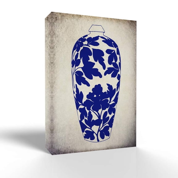 wall26 Canvas Wall Art Blue and White Porcelain Pictures Home Wall Decorations for Bedroom Living Room Paintings Canvas Prints Framed - 16x24 inches