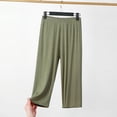 thumbnail image 2 of Miluxas Women's Fashion Pajama Pants Comfy Sleep Lounge Bottoms Capris Pants Army Green XXXL, 2 of 6