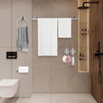 thumbnail image 2 of Juego de Accesorios de Baño 5 Piezas  Toallero Barra Extra Largo 60 cm + Anillo + Portarrollos + 2 Ganchos  Acero Inoxidable 304, Montaje en Pared (5, Plata cepillada), 2 of 7