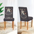 thumbnail image 3 of Yayeee 2 Pack Dining Chair Covers Stretch Parson Chairs Slipcovers Seat Protector, Black Astronaut Space, 3 of 6