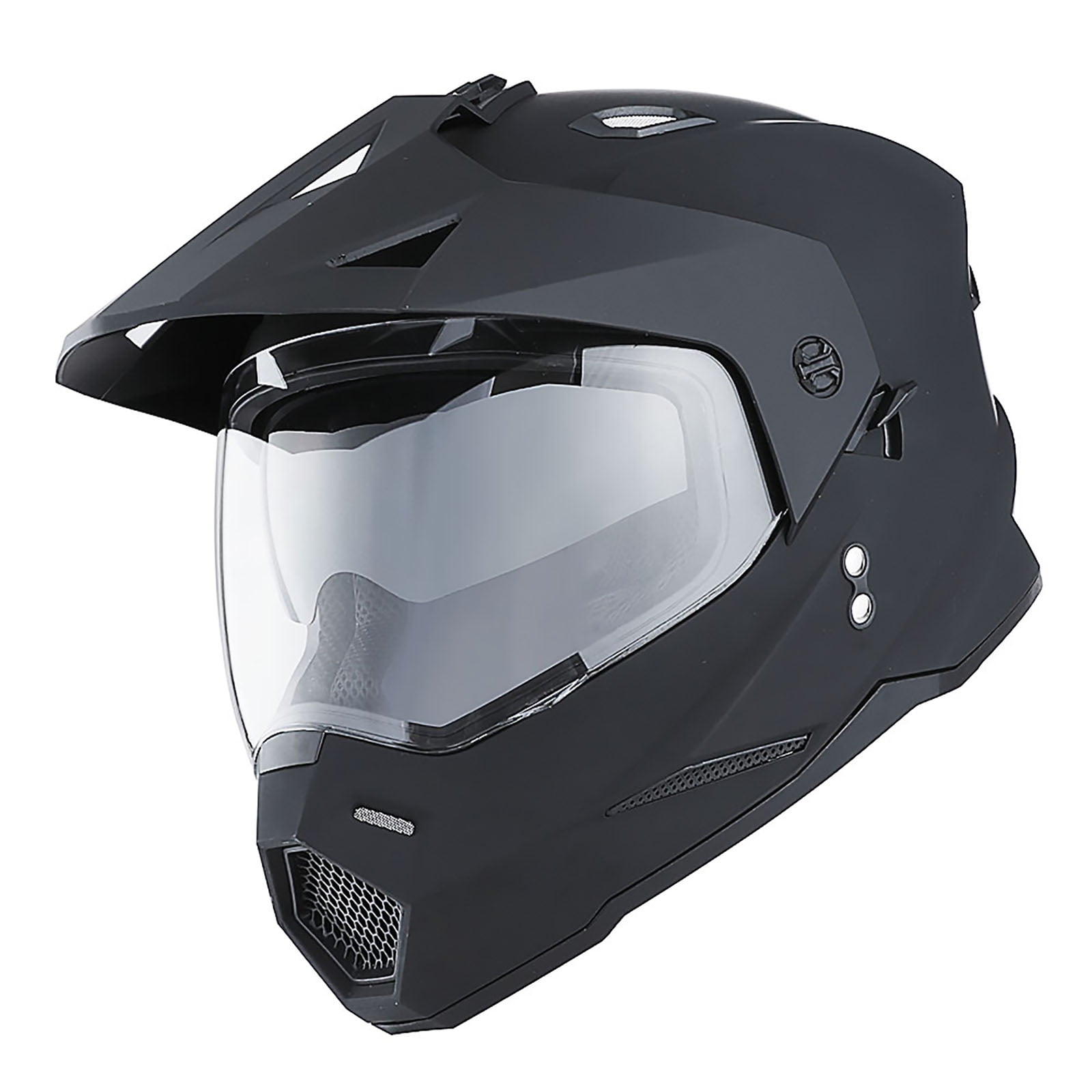 1Storm Adult Motorcycle Motocross Dual Sport Off Road Full Face Dual Visor Helmet F802CLS Matt Black