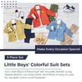 thumbnail image 3 of Wear Sierra Little Boy's 3-Piece Suit Set Jacket Pants Shirt Bow-Tie Durable, Brown Size 4T, 3 of 7