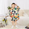 thumbnail image 6 of FORMRS Wearable Blanket Hoodie with Sleeves for Kids Cozy Flannel Sweatshirt, Green Geometric, 6 of 7