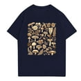 thumbnail image 4 of NAMTYQX Graphic Tees Men Slacking Short Sleeve Crewneck Light Baggy Soft Breathable Oversized Casual Pattern Mens T-Shirts Navy Size M, 4 of 5