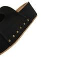 thumbnail image 2 of YDN Women Double Buckle Strap Mid Heeled Mules Rivets Platform Slip On Open Toe Slippers Shopping Prom Dressy Shoes Size 13 Black, 2 of 4