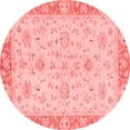 thumbnail image 1 of Ahgly Company Machine Washable Indoor Round Abstract Red Modern Area Rugs, 8' Round, 1 of 4