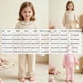 thumbnail image 4 of Leey-World Toddler Baby Girl Clothes Fall Long Sleeve Ruffle Tops Bell Bottoms Pants Set Waffle Knit Striped Flared Outfit(Red,12-18 Months), 4 of 5