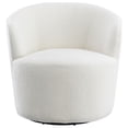 thumbnail image 3 of Joyce Upholstered Barrel Back Swivel Chair White, 3 of 11