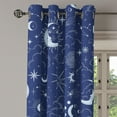 thumbnail image 3 of Ambesonne Space Grommet Curtain, Esoterism Sun Moon Pattern, 50"x96", Indigo and Soft Blue, 3 of 5