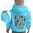 thumbnail image 4 of shqvo Jesus Loves You Hoodies for Kids Trendy Cute Christian Letter Print Hooded Sweatshirts Casual Tops with Pockets Jesus Hoodie for Little Big Girls Boys, 4 of 4