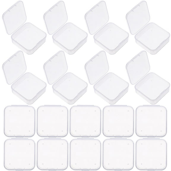 icolorfuled 30 Mini Clear Plastic Storage Containers with Lids for Crafts & Small Items