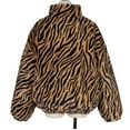 thumbnail image 4 of Penkiiy Women's Faux Fur Cropped Coat Jackets Autumn Winter Leopard Coats Loose Fur Coat with Pockets Faux Fur Coat Brown, 4 of 9