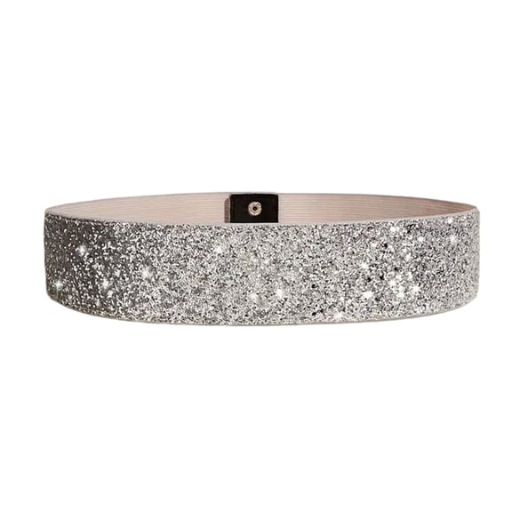 Sequins Wide Waist Belt Fashionable Women Waistband Elastic Waist Dress Belt