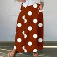 thumbnail image 2 of yillto Cotton Linen Skirts for Womens High Waist Flowy Summer Beach Vacation Polka Dot Skirt with Pockets, 2 of 5