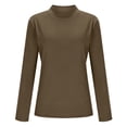 thumbnail image 6 of Maplenight Turtleneck Tops for Women Ribbed Thermal Long Sleeve Shirts Knitted Fitted Lightweight Base Layer, 6 of 9