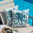 thumbnail image 4 of Ocean Octopus Starfish Anchor Throw Pillow Cover Retro Coral Flower Blue Theme Cotton Linen Cushion Cover Throw Pillow Case with Invisible Zipper for Couch Sofa Bed Chair Car 18x18 Inch, 4 of 9