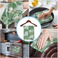 thumbnail image 3 of Monstera Leaves Kitchen Towels Set of 2, Water Absorbent Dish Towel, Summer Palm Leaf Botanical Wooden Grey Decorative Hand Towels - Quick Drying Cloth for Cooking Baking, 18x28 Inch, 3 of 8